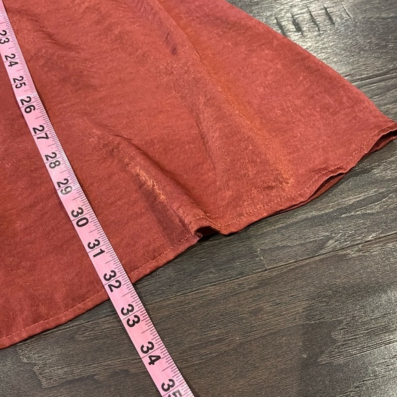 Altar’d State Midi Long Sleeve,elastic waist, crimson color,shimmer shine - Picture 6 of 11